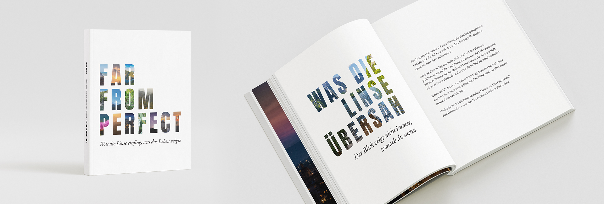 Buch mit dem Titel "Far From Perfect"